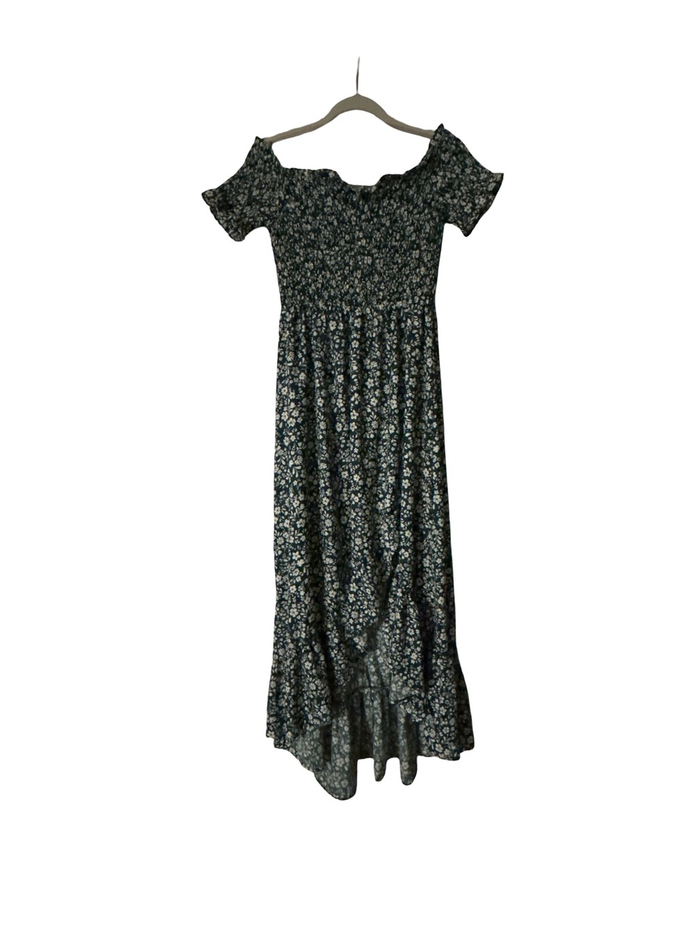 Francesca's “Perdita” Boho Floral Smocked Off-Shoulder Maxi Dress L Cottagecore
